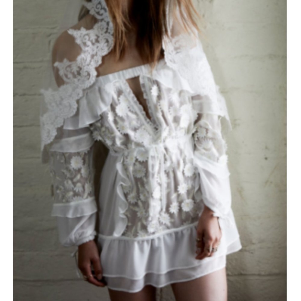 For love & lemons carolina bridal mini dress